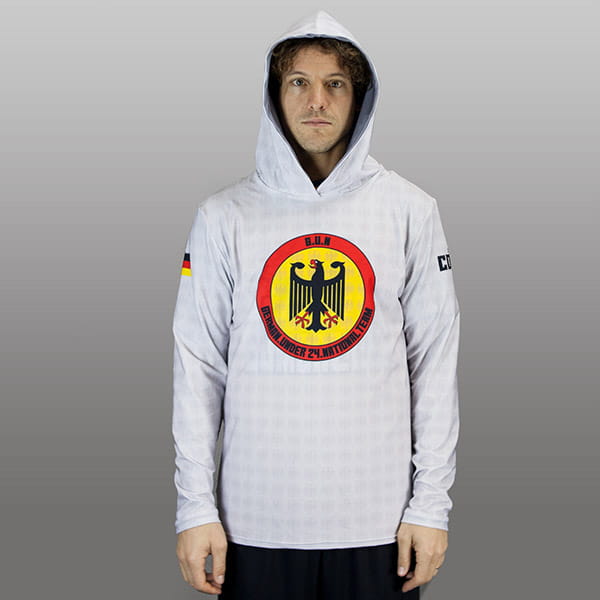 man wearing a grey hoodie