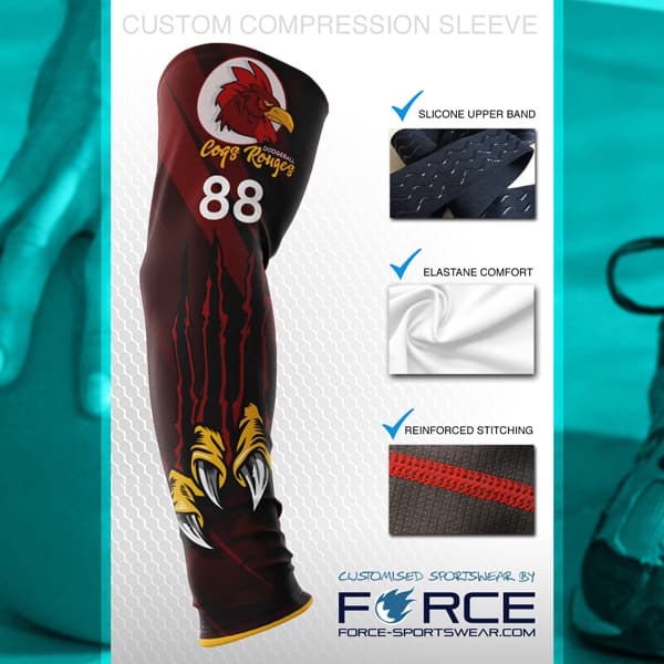 ontwerp voor een compressiemouw in geel en rood