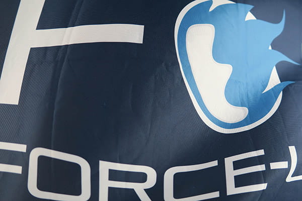 dark blue textile with force logo and some transparency