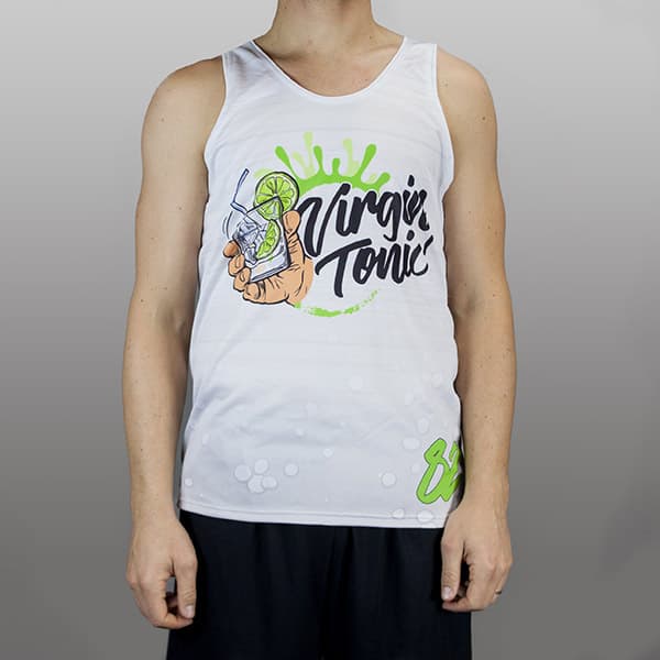 torso of man wearing a white tank top